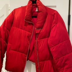 Red Urban Outfitters Puffer Jacket- Size Medium